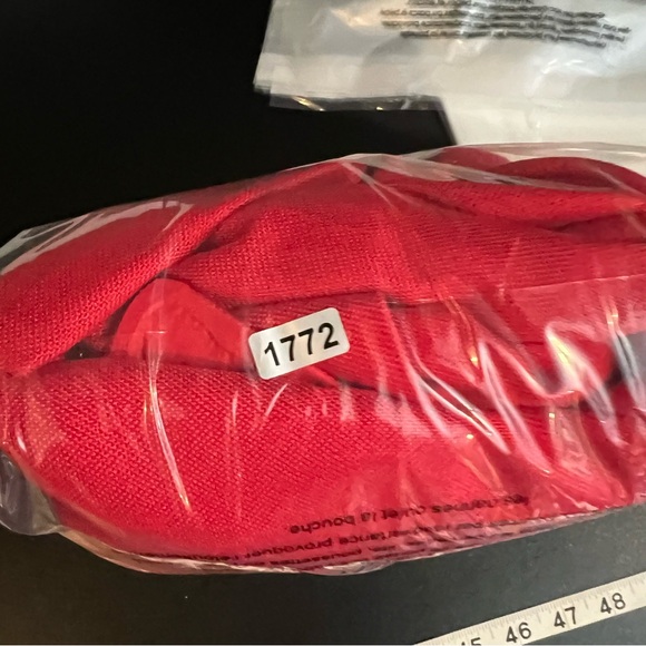 Vintage 90s Oversized Red Gold Button Long Blazer Double Breasted Sz 12 - Picture 14 of 14